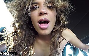 Teen amateur Eve Ellwood POV car fuck