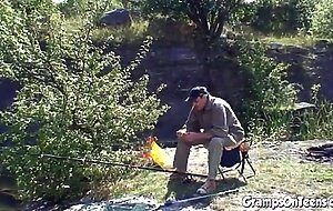 Teen craves gramps cock down her throat