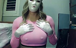 Pink Jane Pt1! Female masked in Amy and her white mask, Amy is up to no good tonight!