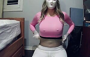 Pink Jane Pt1! Female masked in Amy and her white mask, Amy is up to no good tonight!