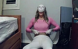 Pink Jane Pt1! Female masked in Amy and her white mask, Amy is up to no good tonight!