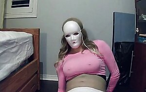 Pink Jane Pt1! Female masked in Amy and her white mask, Amy is up to no good tonight!