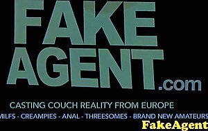 Fake Agent Super Hot Skinny Fitness Blonde loves riding and sucking cock