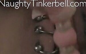 Naughty Tinkerbell extreme masturbation and pussy fucking with sexy high heel shoe