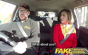 Fake driving school jealous learner with great tits wants hard fucking