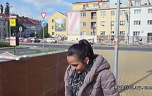 European amateur fucks in public for cash
