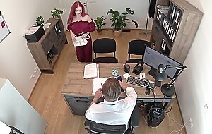LOAN4K. Little redhead whore with big tits jumped on a dick in the office