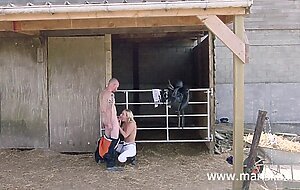 MARISKAX Tiny blonde Lisa Ly fucks the stable guy