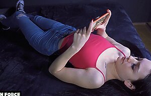 beautiful step sister watches porn and masturbates - real masturbation / real female