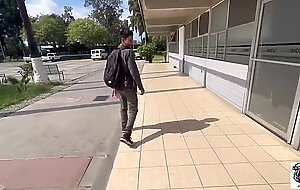 Very hot wife sucks me off and her husband almost caught us! 