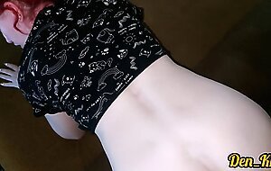 homemade anal sex with cute red-haired girl cum on face