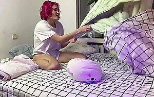 Just life moments. Cute pink hair girl, missionary pose and cumming inside sweet pussy. Backstage