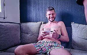 My girlfriend can't see me playing ass spanking me!