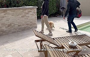 French milf fucked by 2 workers - double facial!