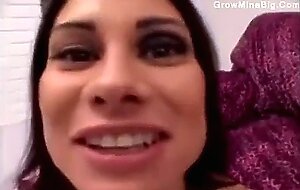 Big titty cocksucker gets a load on her face