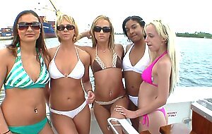 Tight Teens Flash Their Tits and More in the Public Party on a Speed Boat