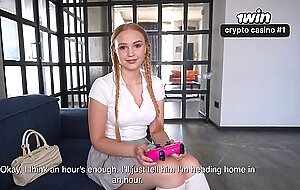 Naughty College Girl Cheats with Friend Instead of Playing Games and Gets Creampie