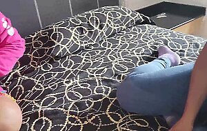 Two transgirls fuck hard a big titty MILF stepmom