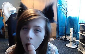 horny kitten sucks feet and dildo 4 you