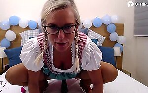 DirtyTina, a german milf plays dirty and cums after destroying her pussy with a dildo