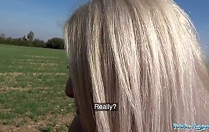 Public Agent Sweet shaven Romanian pussy gets creampied after hard fucking