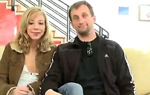 Blonde teen gets fucked and takes a facial while bound