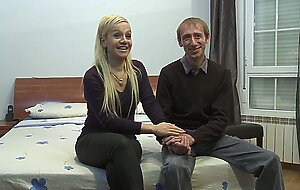 Cuckold watching how her slut wife is fucked by another man