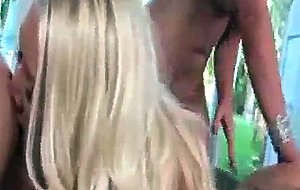 Awesome big tit blonde lesbian oral threesome