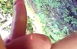 Horny big tits blonde goes outdoor fucking