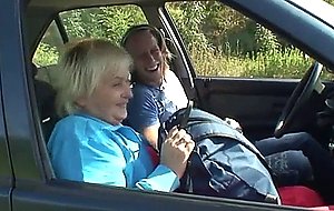 He picks up and nails a naughty old bitch outdoors