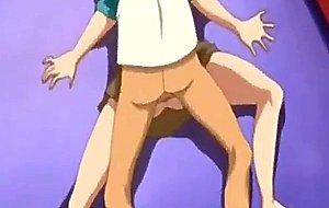 Horny anime babe with milky boobs gets drilled