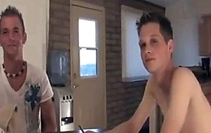 Honey college boys look at each other