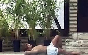 A straight guy teases you by the pool
