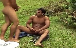 Beefy fuck of a soldier in the garden