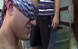 Blindfolded guys end up with cock in ass