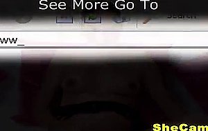 Caucasian Ladyboy Strokes Cock Hard