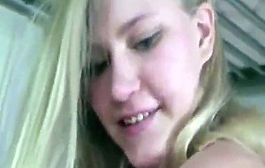 She is a blonde babe who gets her pussy pounded