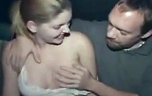 Public theatre amateur gangbang of sweet slut