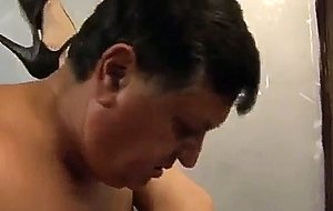 Young hooker with big tits is fucked by an old man