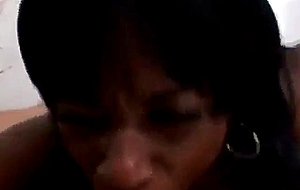 Ebony chick with huge tits in corset