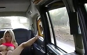 Horny busty blonde fucks in fake taxi