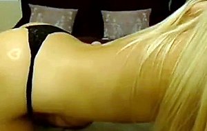 Blonde slut does it all with huge dick