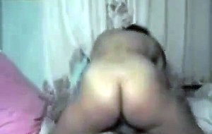 Chubby girlfriend with big butt rides on cock