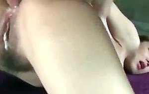 Ass hammered asian sprayed with cum
