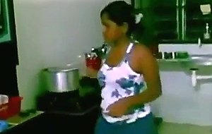 Indian teen fucks her bf in the kitchen