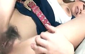 Teenage honey japanese gets an orgasmic pussy lick