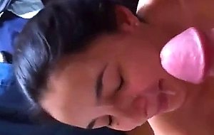 Latina dicksucker gets a facial