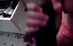 Girl sucks black cock in bathroom
