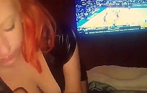 Orange haired punk teen gives a wicked bj