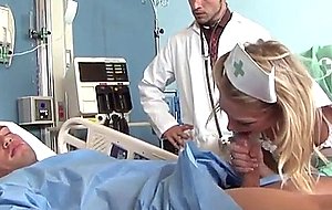 Sexy nurse fuck by 2 cock